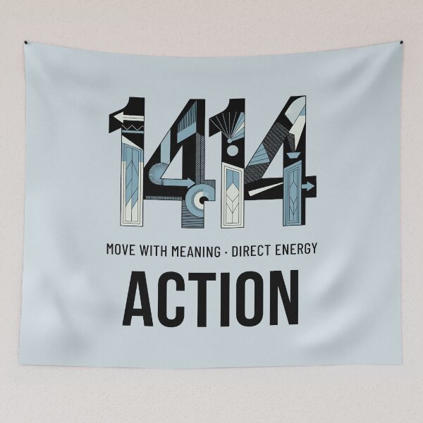 Item preview, Angel Number 1414 | Action: Move with meaning, direct energy designed and sold by SolaoLab.
