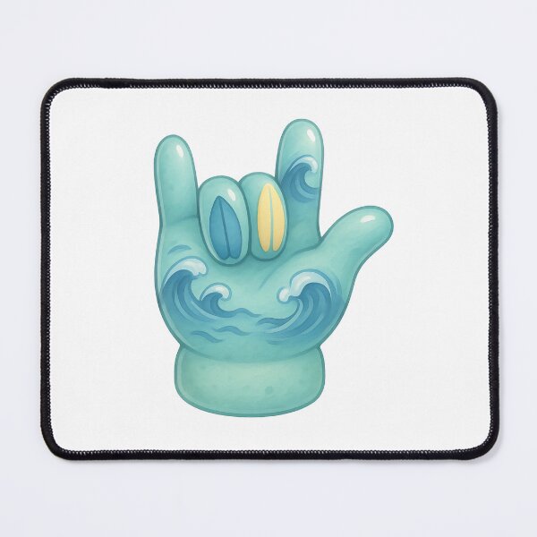 Item preview, ASL I Love You Surf Glove – Ocean Wave Summer Surfboard Art designed and sold by momo9981.
