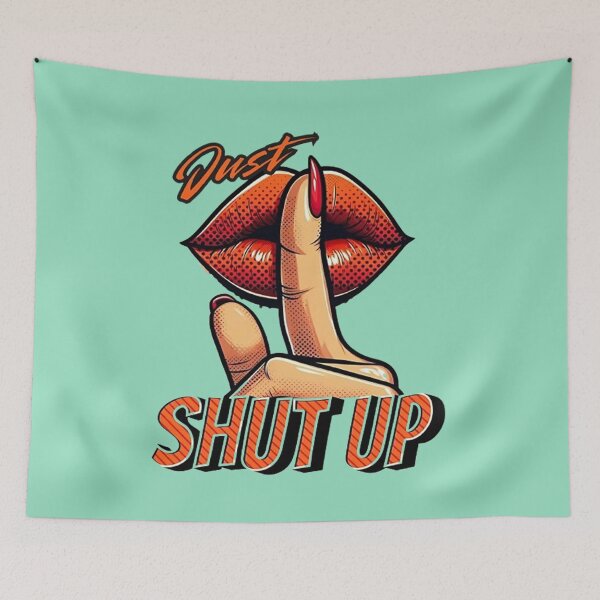 Item preview, Just Shut Up Bold Silence - Red Lips & Finger Shhh designed and sold by Vicky021.