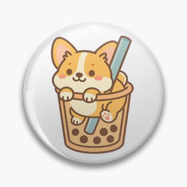 Item preview, Corgi Boba – Cute Bubble Tea Dog Sticker designed and sold by Tripconic.