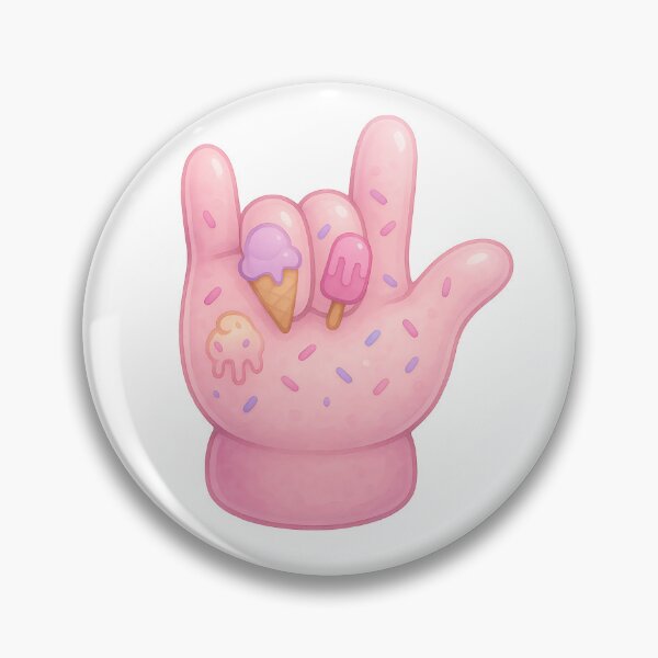 Item preview, ASL I Love You Ice Cream Glove – Cute Pink Summer Dessert Art designed and sold by momo9981.