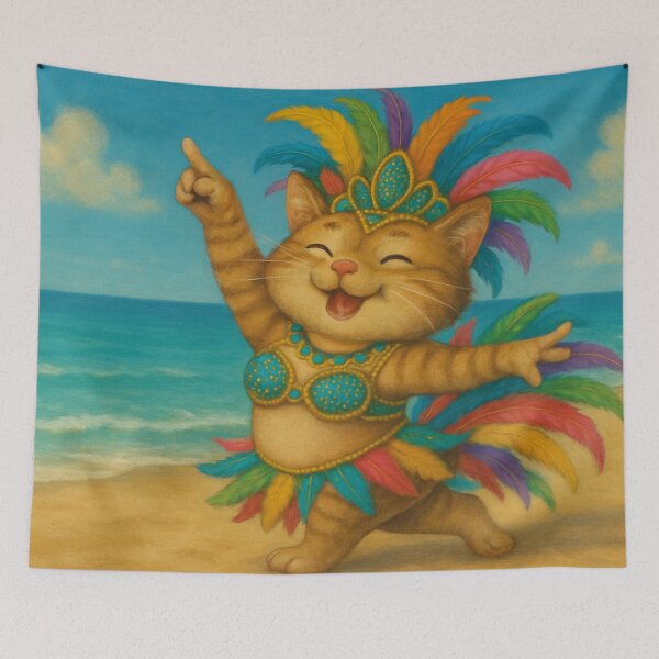 Item preview, Cat dancing samba designed and sold by Mauswohn.