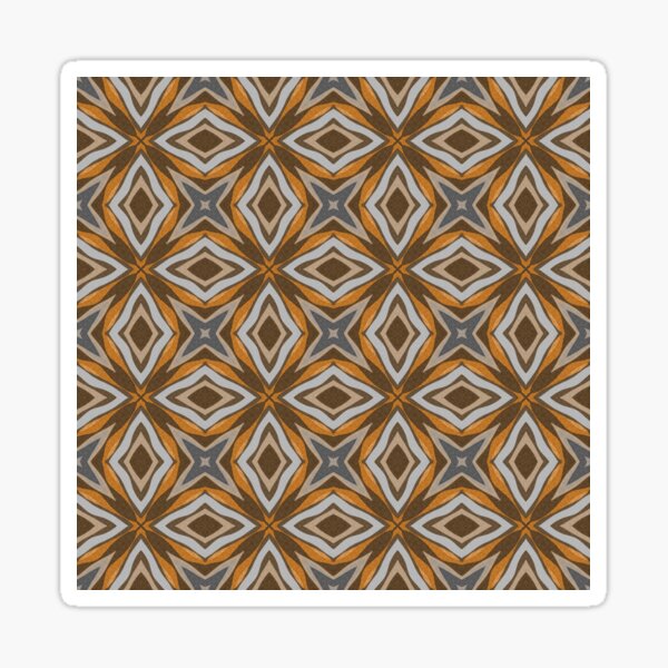 Item preview, Monochrome orange, brown oriental textured pattern. designed and sold by marinaklykva.