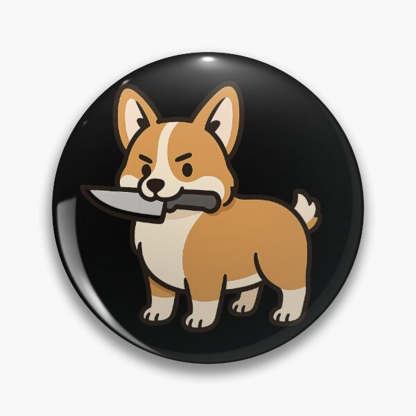 Item preview, Knife Corgi – Funny Chaotic Dog Meme Sticker designed and sold by Tripconic.