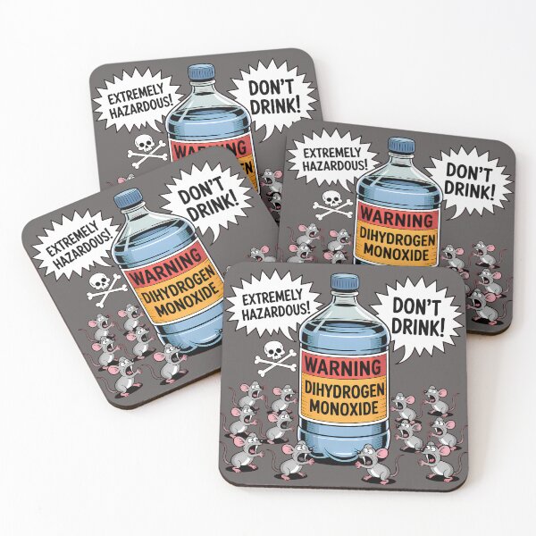 Item preview, Dihydrogen Monoxide H₂O Hazardous Substance Funny Warning designed and sold by SurrealArtSzysz.