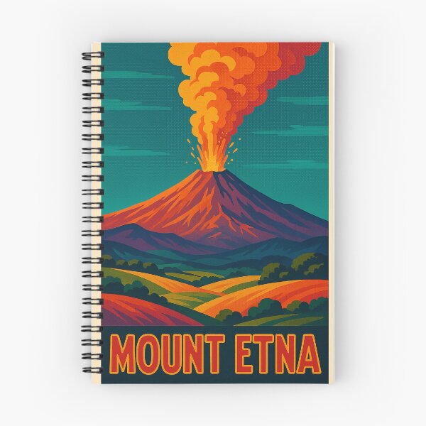 Item preview, Mount Etna Travel Poster | Digital Retro Pop Art of Sicily's Iconic Volcano | Bold Italian Landscape Wall Art | Vintage-Inspired Volcano Graphic | Colorful Mount Etna Travel Aesthetic designed and sold by PaintedPixels01.