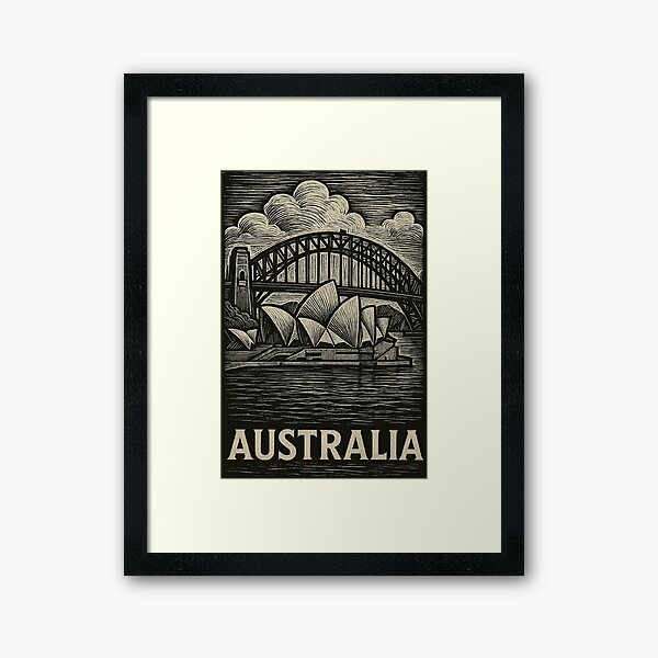 Item preview, Australia Linocut Style  designed and sold by Thistle-TShop.