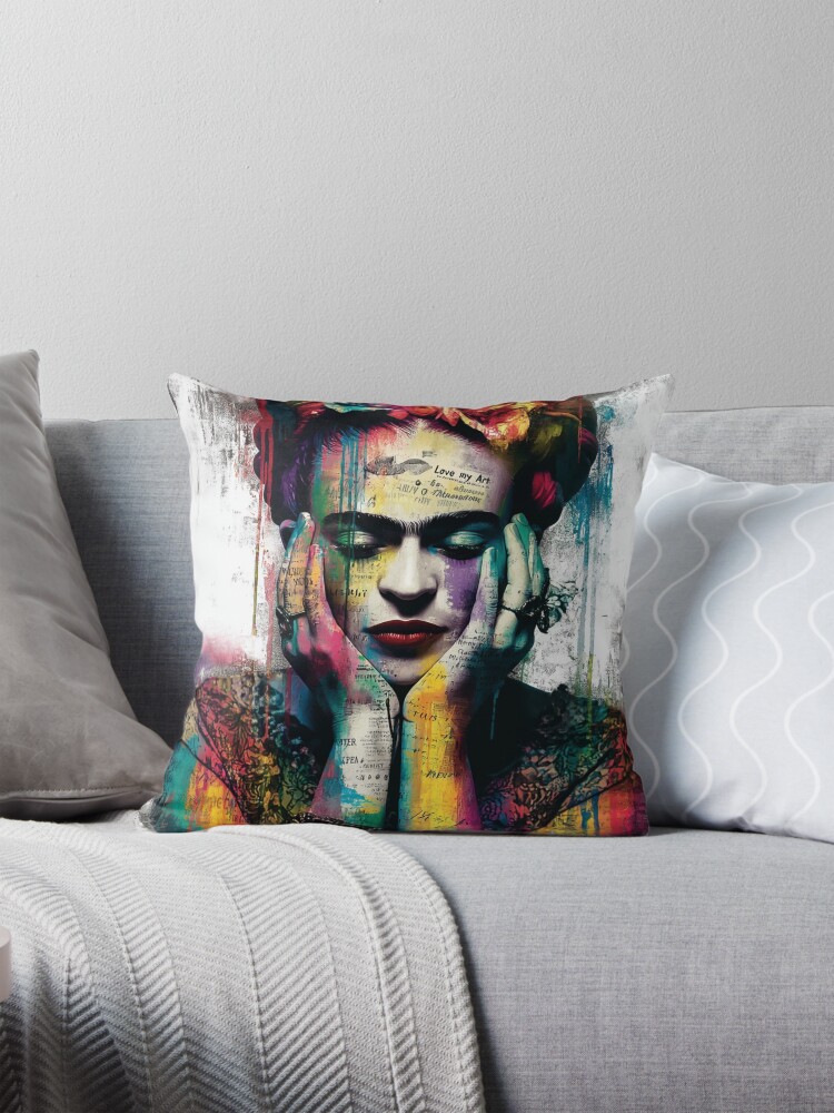 Thumbnail 1 of 4, Pillow, Frida Kahlo designed and sold by Love-my-Angels.