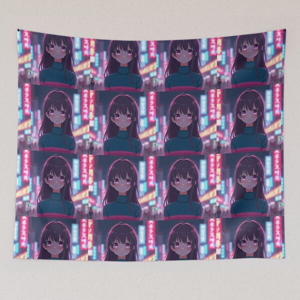 Item preview, Anime Girl Futuristic City Lights Cyberpunk designed and sold by shirooart.