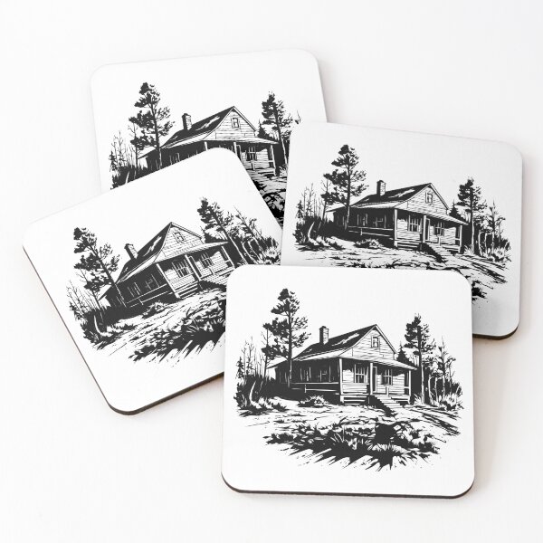 Item preview, Rustic Log Cabin Pines Wilderness Cottage Forest House designed and sold by inkoutninja.
