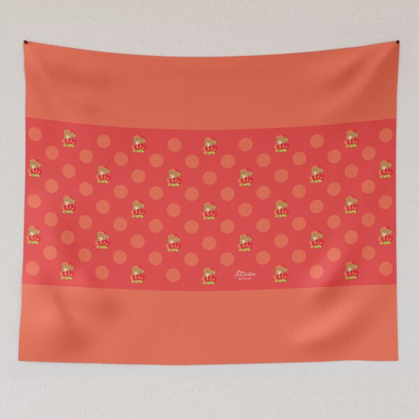 Item preview, Coral Red Camellia Colorful Print – Cute Cartoon Beaver "Taffy" Floral Design designed and sold by BuBooArt.