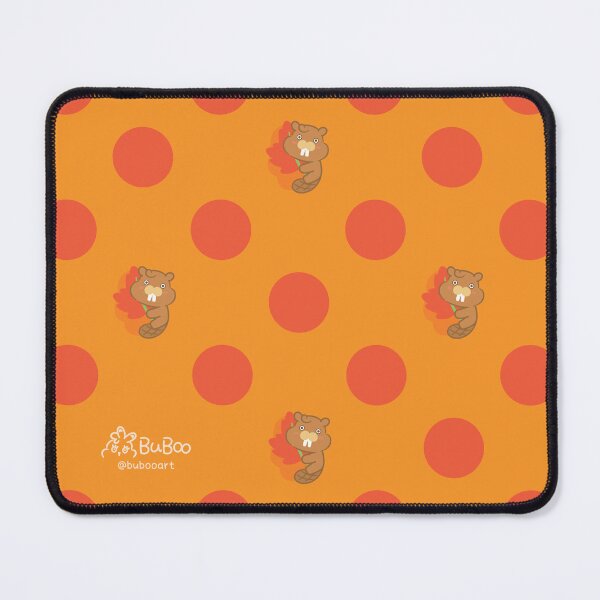 Item preview, Maple Orange Colorful Print – Cute Cartoon Beaver "Taffy" Floral Design designed and sold by BuBooArt.