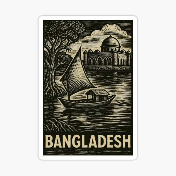 Item preview, Bangladesh Linocut Style  designed and sold by Thistle-TShop.