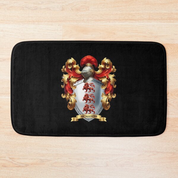 Item preview, McMahon Family Crest – Triple Red Lions on Silver Shield designed and sold by Highlandkings.