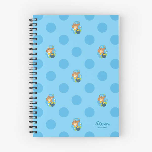 Item preview, Forget-Me-Not Blue Colorful Print – Cute Cartoon Beaver "Taffy" Floral Design designed and sold by BuBooArt.