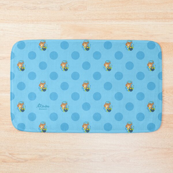 Item preview, Forget-Me-Not Blue Colorful Print – Cute Cartoon Beaver "Taffy" Floral Design designed and sold by BuBooArt.