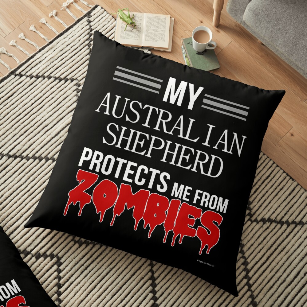 Zombie Australian Shepherd - Gift For Australian Shepherd Owner Floor Pillow