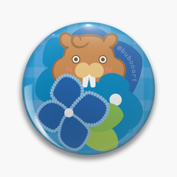 Item preview, Hydrangea Indigo Colorful Print – Cute Cartoon Beaver "Taffy" Floral Design designed and sold by BuBooArt.