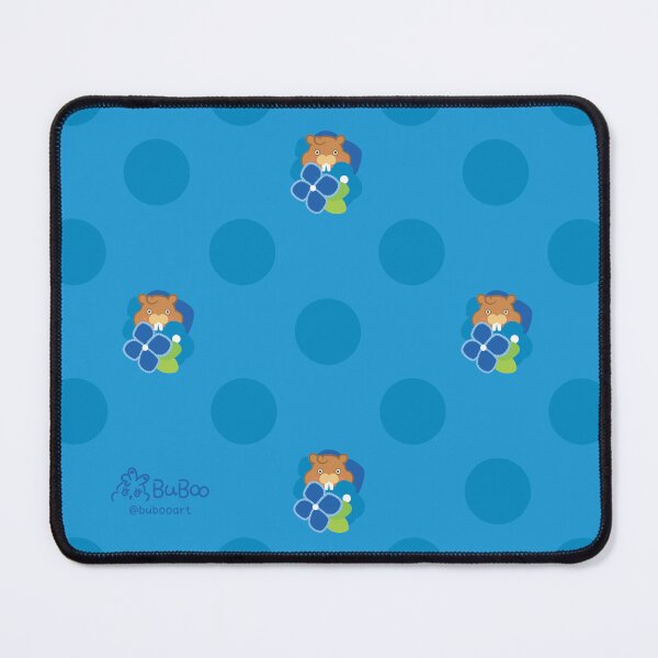 Item preview, Hydrangea Indigo Colorful Print – Cute Cartoon Beaver "Taffy" Floral Design designed and sold by BuBooArt.