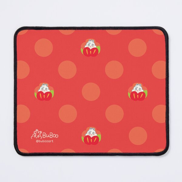 Item preview, Coral Red Camellia Colorful Print – Cute Cartoon Rabbit "Fluffy" Floral Design designed and sold by BuBooArt.