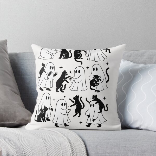 Item preview, Funny Ghost Holding A Black Cat Lazy Halloween Spooky Season designed and sold by cawtoon.