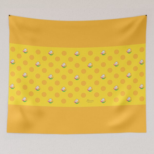 Item preview, Sunflower Yellow Colorful Print – Cute Cartoon Rabbit "Fluffy" Floral Design designed and sold by BuBooArt.