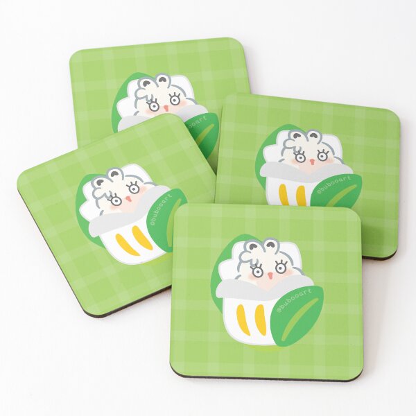 Item preview, Verdant Green Colorful Print – Cute Cartoon Rabbit "Fluffy" Floral Design designed and sold by BuBooArt.