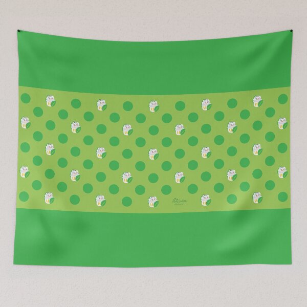 Item preview, Verdant Green Colorful Print – Cute Cartoon Rabbit "Fluffy" Floral Design designed and sold by BuBooArt.