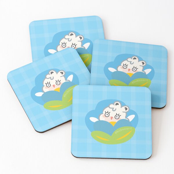 Item preview, Forget-Me-Not Blue Colorful Print – Cute Cartoon Rabbit "Fluffy" Floral Design designed and sold by BuBooArt.