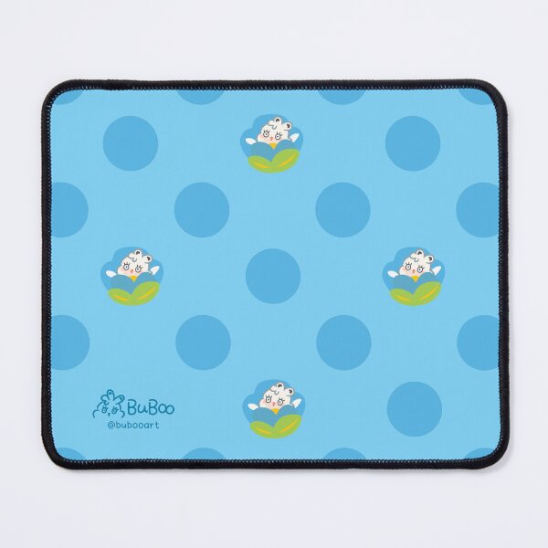 Item preview, Forget-Me-Not Blue Colorful Print – Cute Cartoon Rabbit "Fluffy" Floral Design designed and sold by BuBooArt.