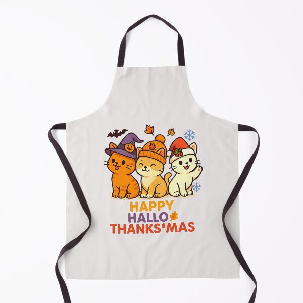 Item preview, Halloween Thanksgiving Christmas Happy HalloThanksMas Cats designed and sold by cawtoon.