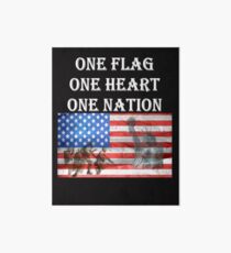 One Flag One Heart One Nation American Flag Art Board