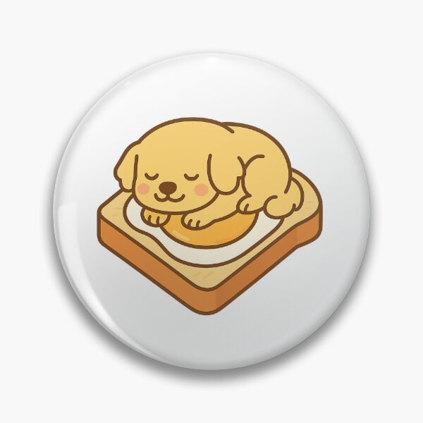Item preview, Golden Retriever on Toast – Kawaii Breakfast Dog Sticker designed and sold by Tripconic.