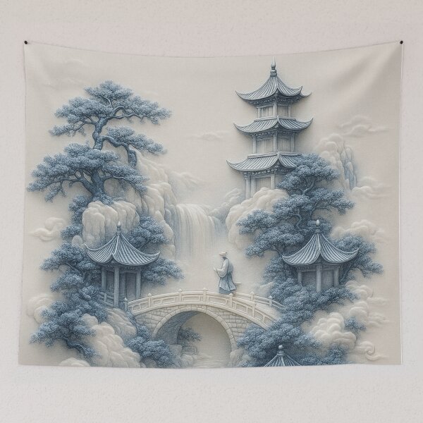 Item preview, Tranquil Journey in the Misty Mountains designed and sold by RinWinArts.