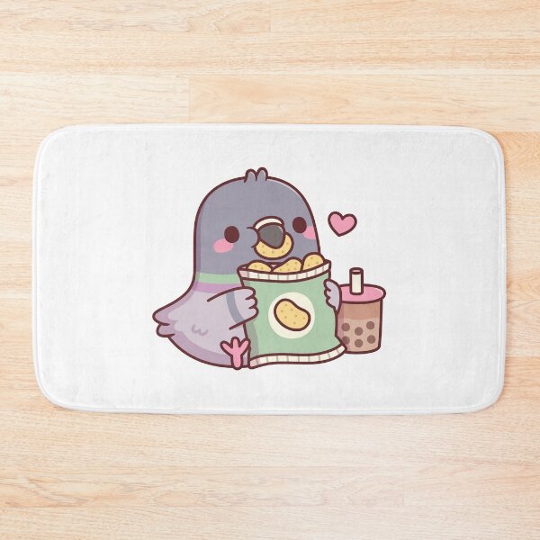 Item preview, Cute Pigeon Loves Potato Chips And Boba Tea designed and sold by rustydoodle.