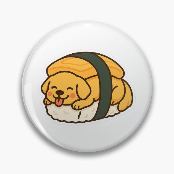 Item preview, Golden Retriever Sushi Roll – Cute Tamago Dog Sticker designed and sold by Tripconic.