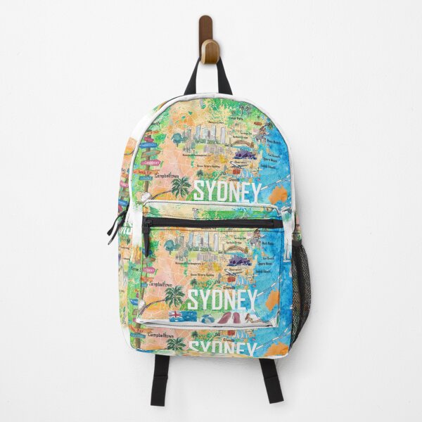 Item preview, Sydney Australia Illustrated Map with Main Roads Landmarks and Highlights designed and sold by artshop77.