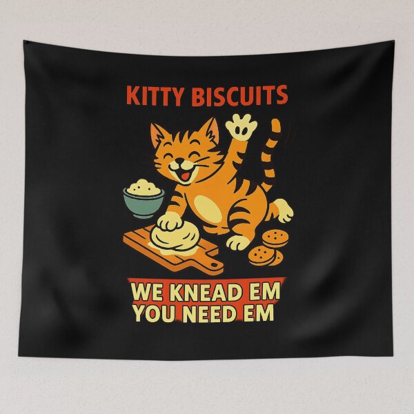 Item preview, Kitty Biscuits Bakery, Cute Cat Kneading Dough, Cat Lover designed and sold by cawtoon.