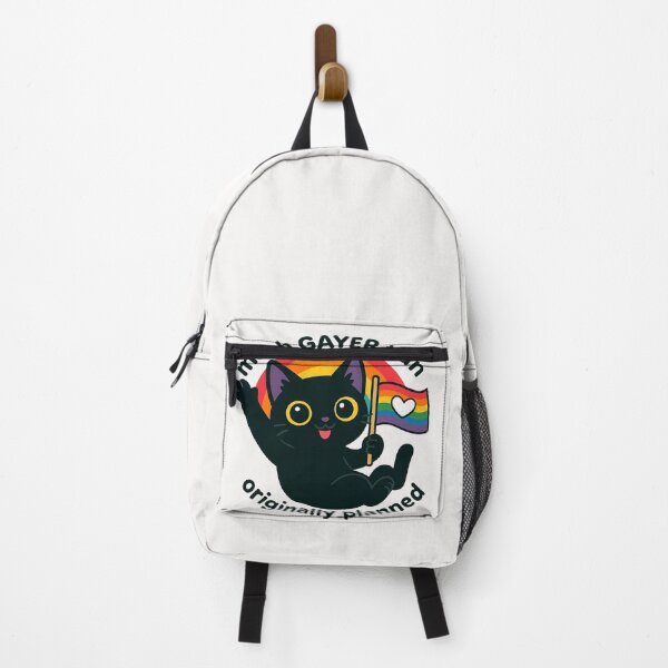 Item preview, Much Gayer Than Originally Planned, Black Cat LGBTQ Pride designed and sold by cawtoon.