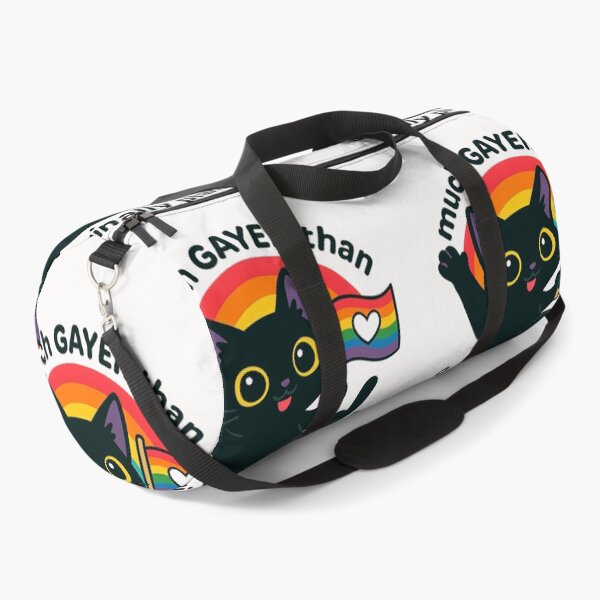 Item preview, Much Gayer Than Originally Planned, Black Cat LGBTQ Pride designed and sold by cawtoon.