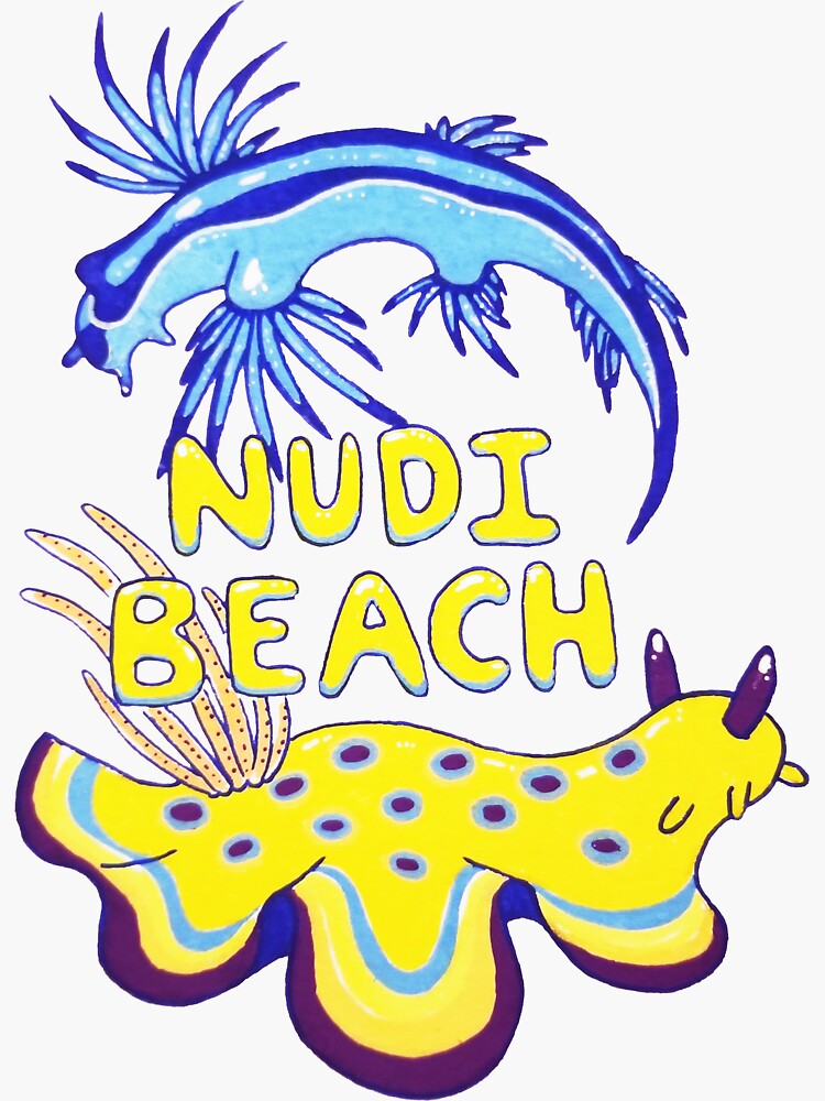 Thumbnail 3 of 3, Sticker, Nudibranch Beach designed and sold by HMCraft.