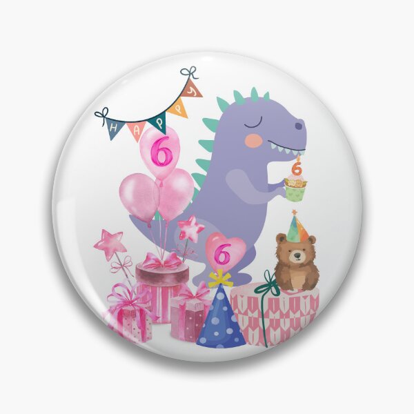 Item preview, Happy Birthday 6 Year Old With Purple Dinosaur For Kid designed and sold by BelieveG.