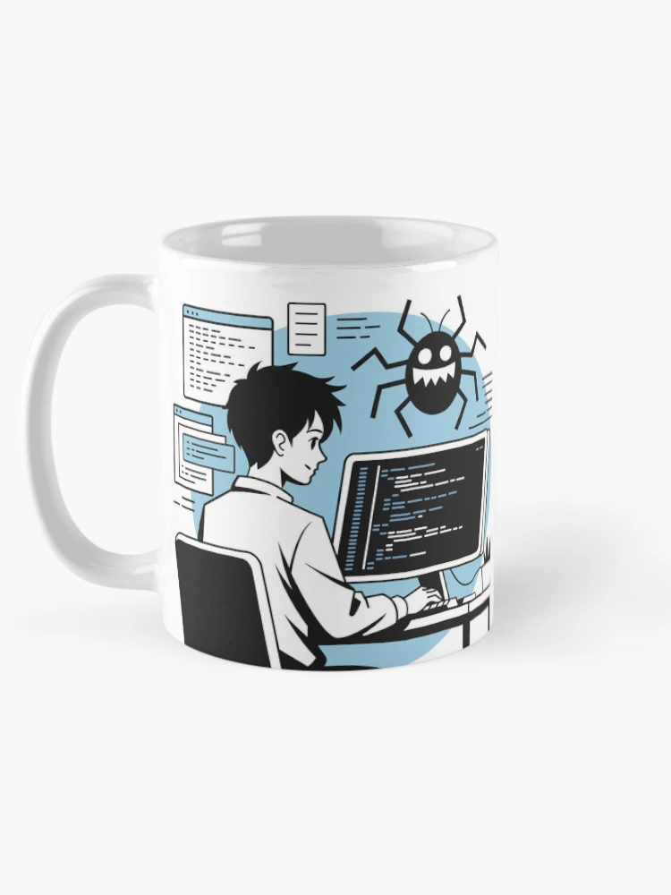 Thumbnail 5 of 6, Coffee Mug, Developer Debugging: Hunting Down Code Bugs designed and sold by Code Monkeys.