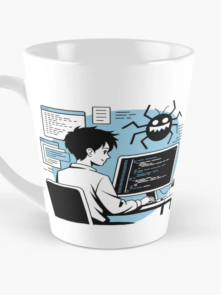 Thumbnail 3 of 4, Coffee Mug, Developer Debugging: Hunting Down Code Bugs designed and sold by Code  Monkeys.