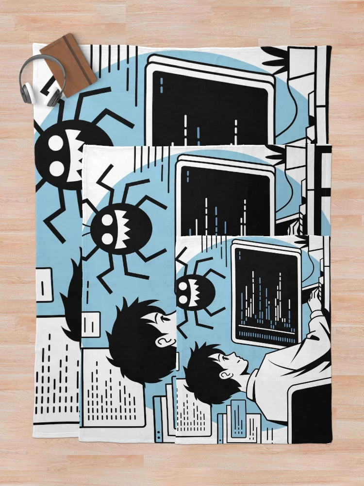 Thumbnail 5 of 6, Throw Blanket, Developer Debugging: Hunting Down Code Bugs designed and sold by Code Monkeys.