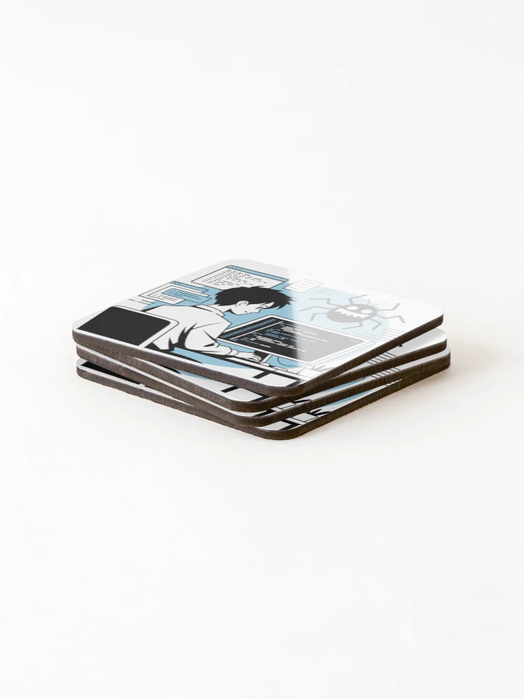 Thumbnail 4 of 5, Coasters (Set of 4), Developer Debugging: Hunting Down Code Bugs designed and sold by Code Monkeys.