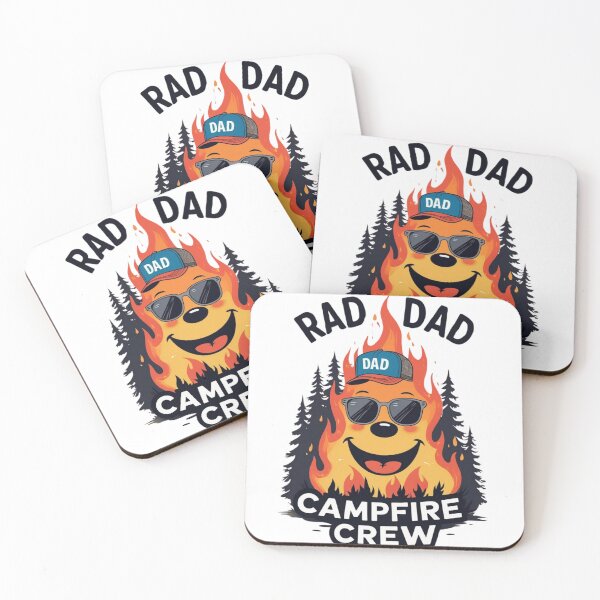 Item preview, Grinning Rad Dad Campfire Crew – Blaze Dad Camping Badge designed and sold by fantasyy.