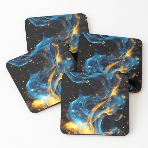 Item preview, Cosmic Energy: Abstract Blue & Gold Particle Flow designed and sold by lematworks.