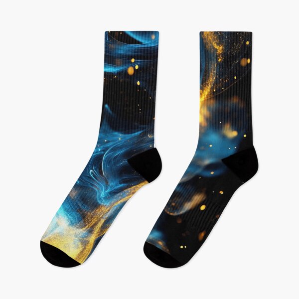 Item preview, Cosmic Energy: Abstract Blue & Gold Particle Flow designed and sold by lematworks.