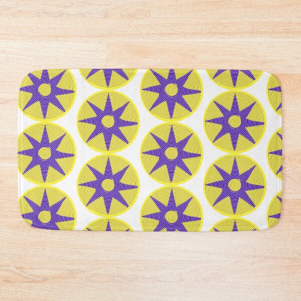 Item preview, boho spiral star flower yellow and purple designed and sold by parting-spirals.